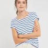 Armor Lux - Short-sleeved Breton shirt - White/Etoile royal^Dame Overdele