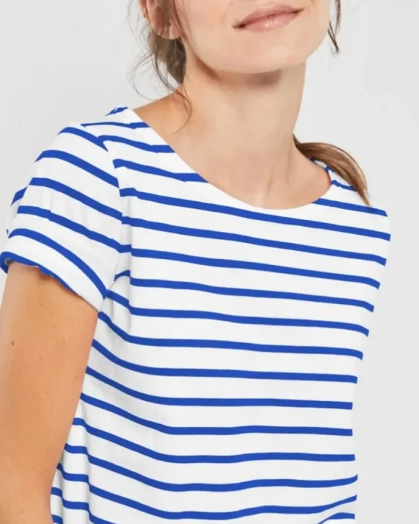 Armor Lux - Short-sleeved Breton shirt - White/Etoile royal^Dame Overdele