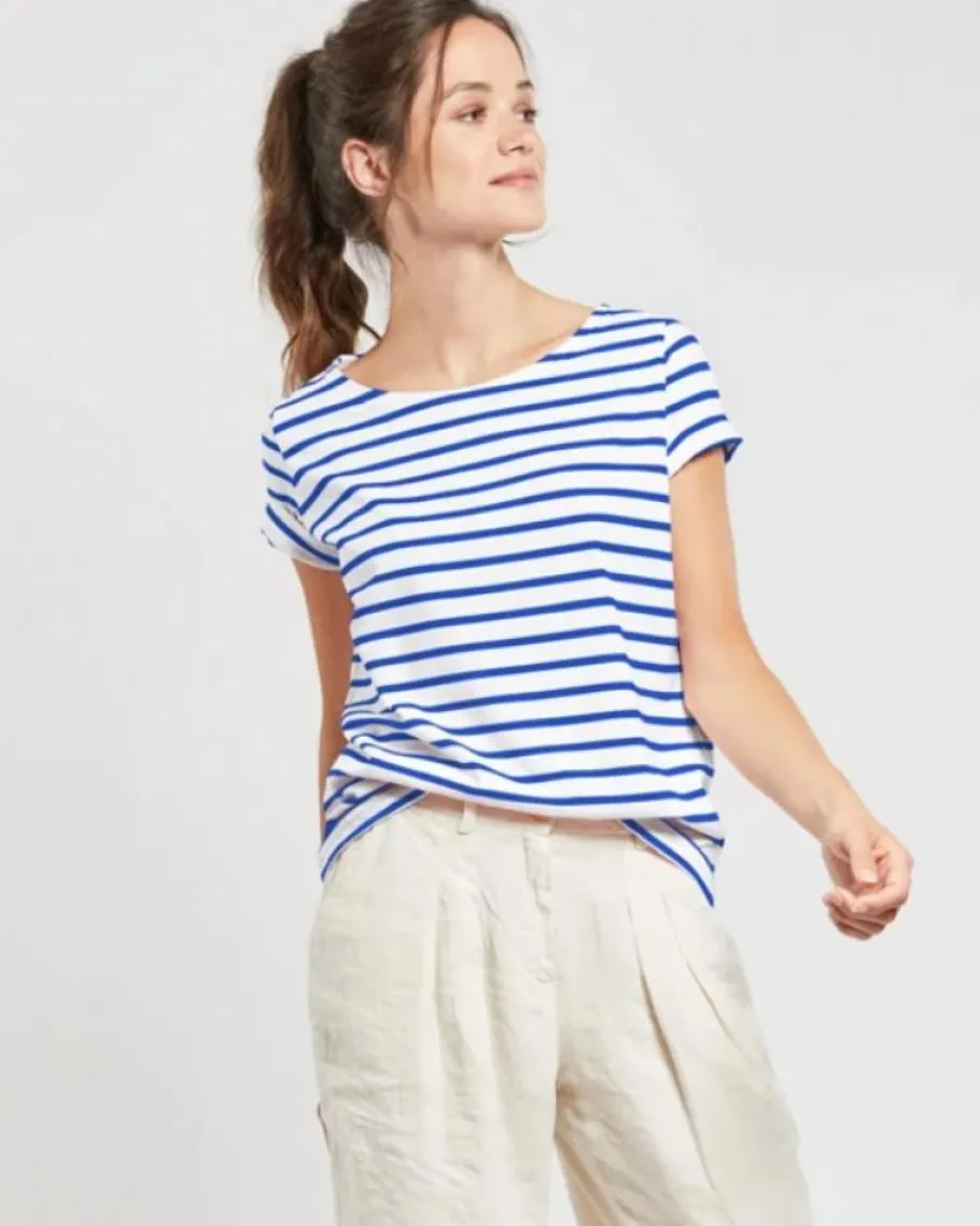 armor_lux___shortsleeved__2.webp Armor Lux - Short-sleeved Breton shirt - White/Etoile royal^Dame Overdele