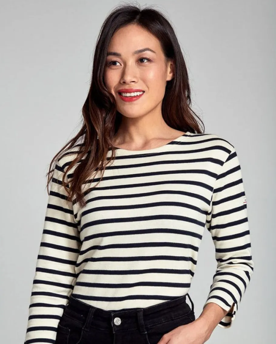 armor_lux__breton_striped_3-1.webp Armor Lux - Breton striped blouse - Ecru/Navy^Dame Overdele