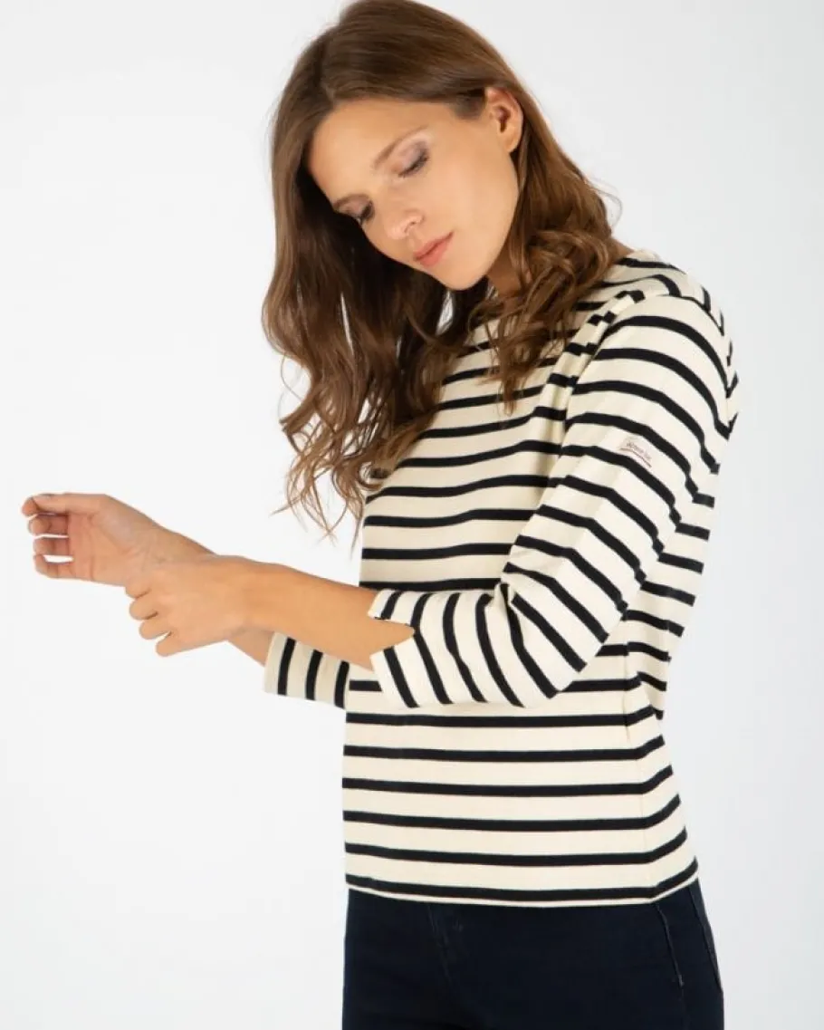 armor_lux__breton_striped_5.webp Armor Lux - Breton striped blouse - Ecru/Navy^Dame Overdele