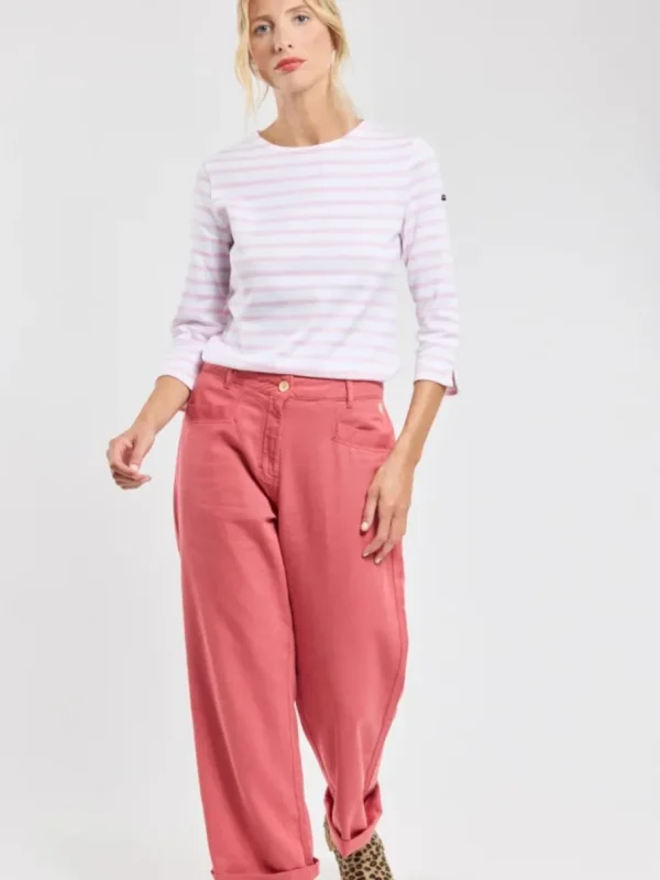 Armor Lux 3/4 length sleeve Breton striped shirt - Blanc/Fairytale^Dame Overdele