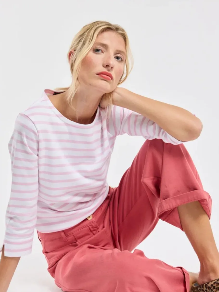 armor_lux__length_sleeve__4.webp Armor Lux 3/4 length sleeve Breton striped shirt - Blanc/Fairytale^Dame Overdele