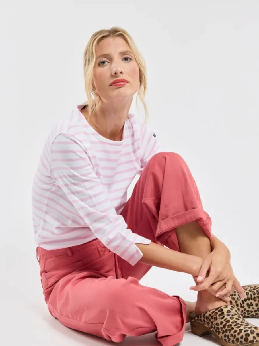 armor_lux__length_sleeve__5.webp Armor Lux 3/4 length sleeve Breton striped shirt - Blanc/Fairytale^Dame Overdele