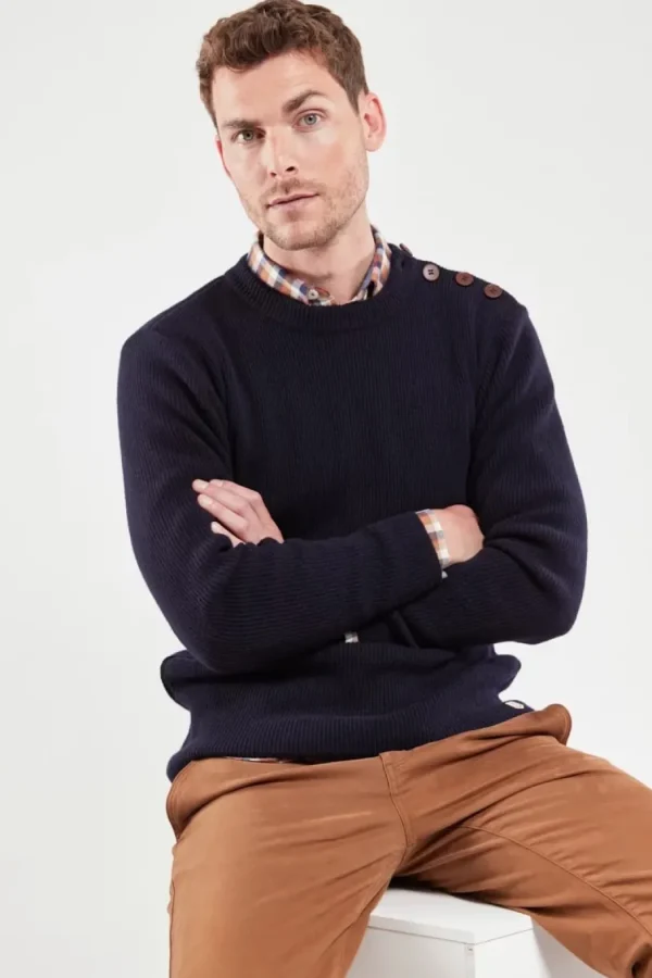 Armor Lux - Uldswater Unisex - Heritage nautical jumper - lambswool Navy^Dame Overdele