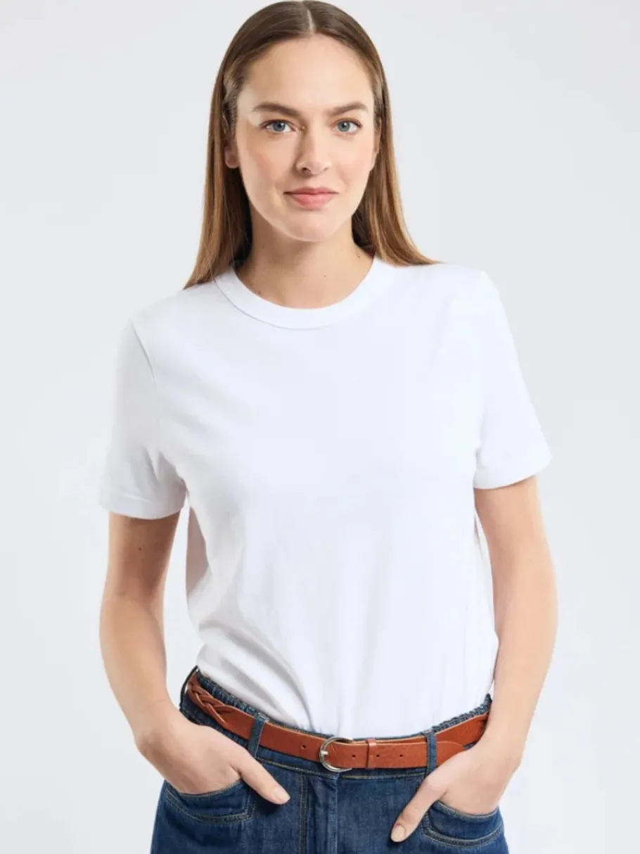 armor_lux_tshirt__thick_o_0.webp Armor Lux T-shirt - Thick organic cotton - Blanc^Dame Overdele