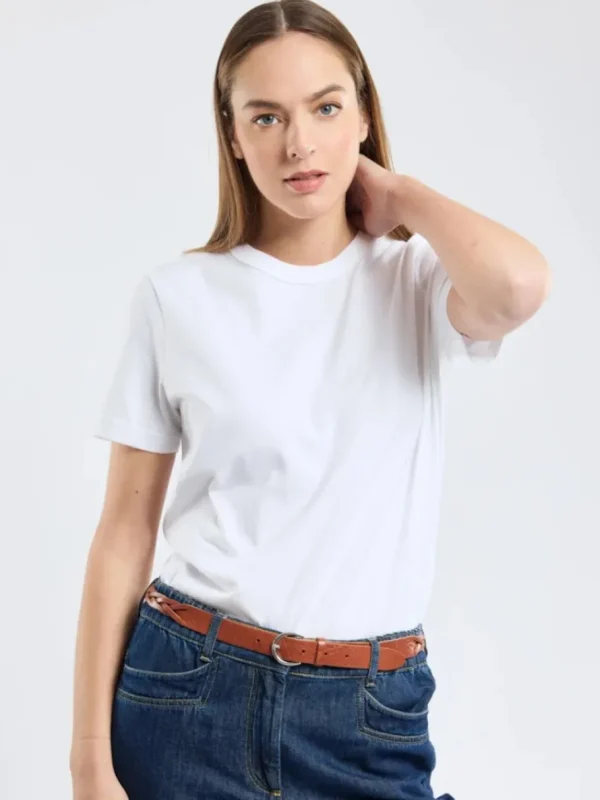 Armor Lux T-shirt - Thick organic cotton - Blanc^Dame Overdele