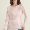 Basic Apparel - økologisk bluse - Soya Mini Stripe - Whisper White / wild Rose^Dame Overdele