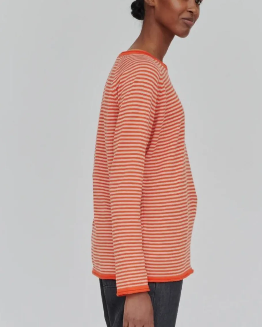 basic_apparel__kologisk_b_2-1.webp Basic Apparel - økologisk bluse - Soya Mini Stripe - Spicy Orange / Rygby Tan^Dame Overdele