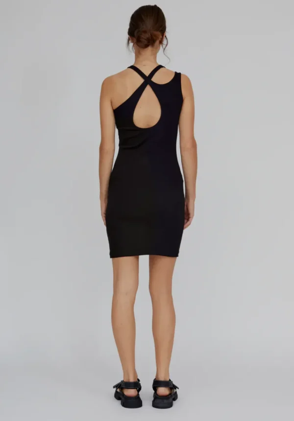 Basic Apparel - Ludmilla Asymmetric Dress off white/Black^Dame Kjoler Og Jumpsuits