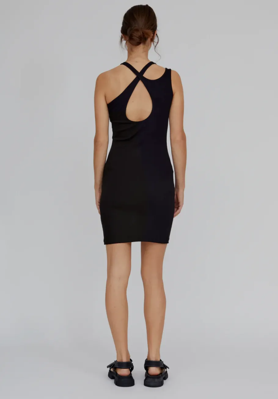 basic_apparel__ludmilla_a_1.webp Basic Apparel - Ludmilla Asymmetric Dress off white/Black^Dame Kjoler Og Jumpsuits