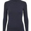 Basic Apparel - Ludmilla High-neck - Black/Navy^Dame Overdele