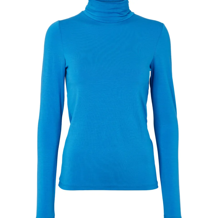 basic_apparel_joline_tnec_0.webp Basic Apparel Joline T-Neck Princess Blue^Dame Overdele