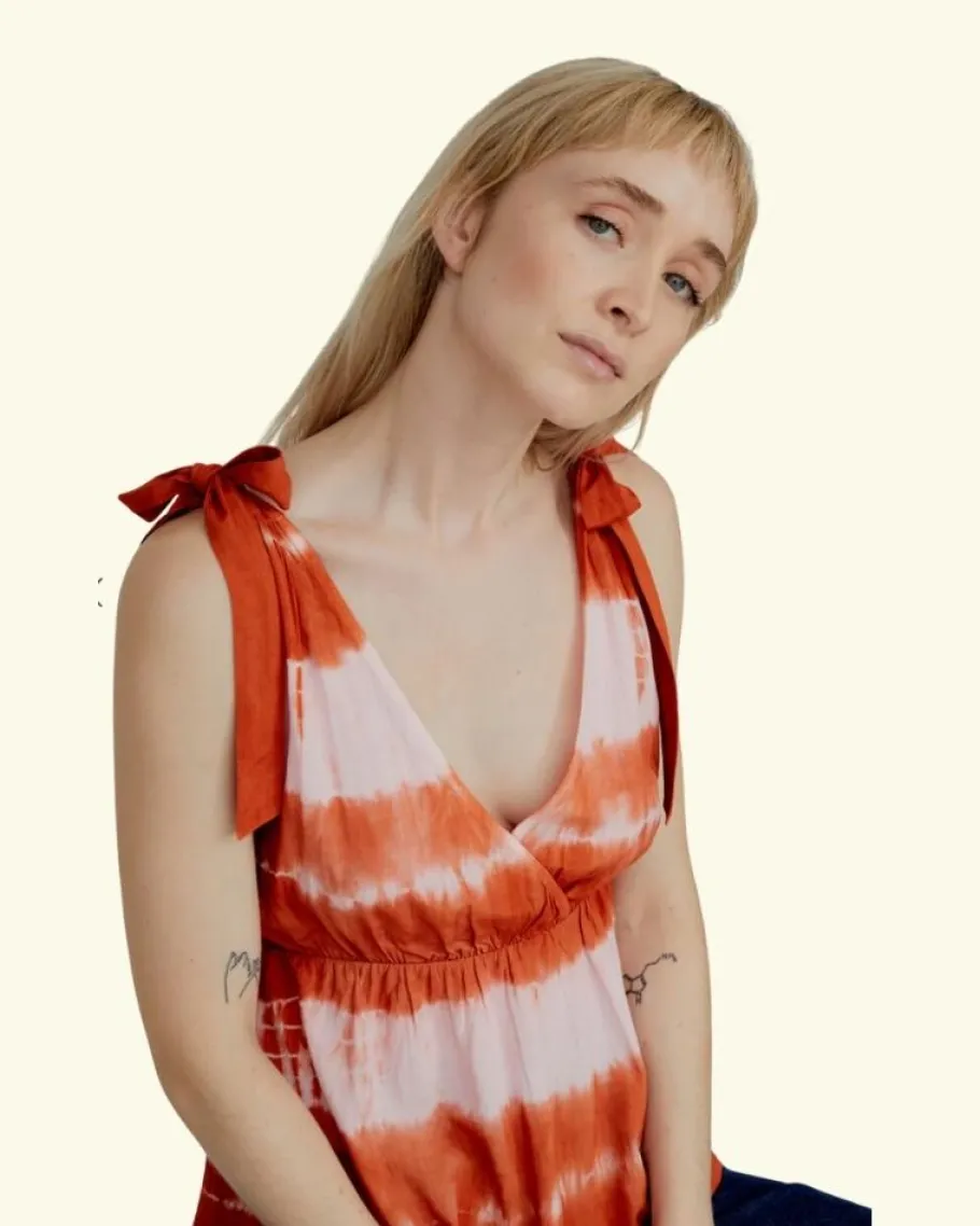 basic_apparel_orchid_top__2.webp Basic Apparel Orchid Top Tie Dye Dusted Clay / Pink Chalk^Dame Overdele