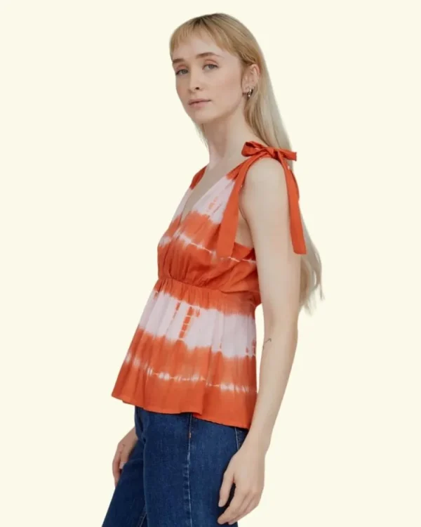 Basic Apparel Orchid Top Tie Dye Dusted Clay / Pink Chalk^Dame Overdele