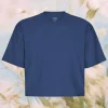 Colorful Standard Organic Boxy Crop Tee Marine Blue^Dame Overdele