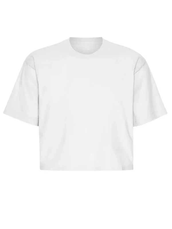 Colorful Standard Organic Boxy Crop Tee Optical White^Dame Overdele