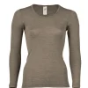 Engel Natur Dame - Bluse i uld/silke Brun^Dame Overdele