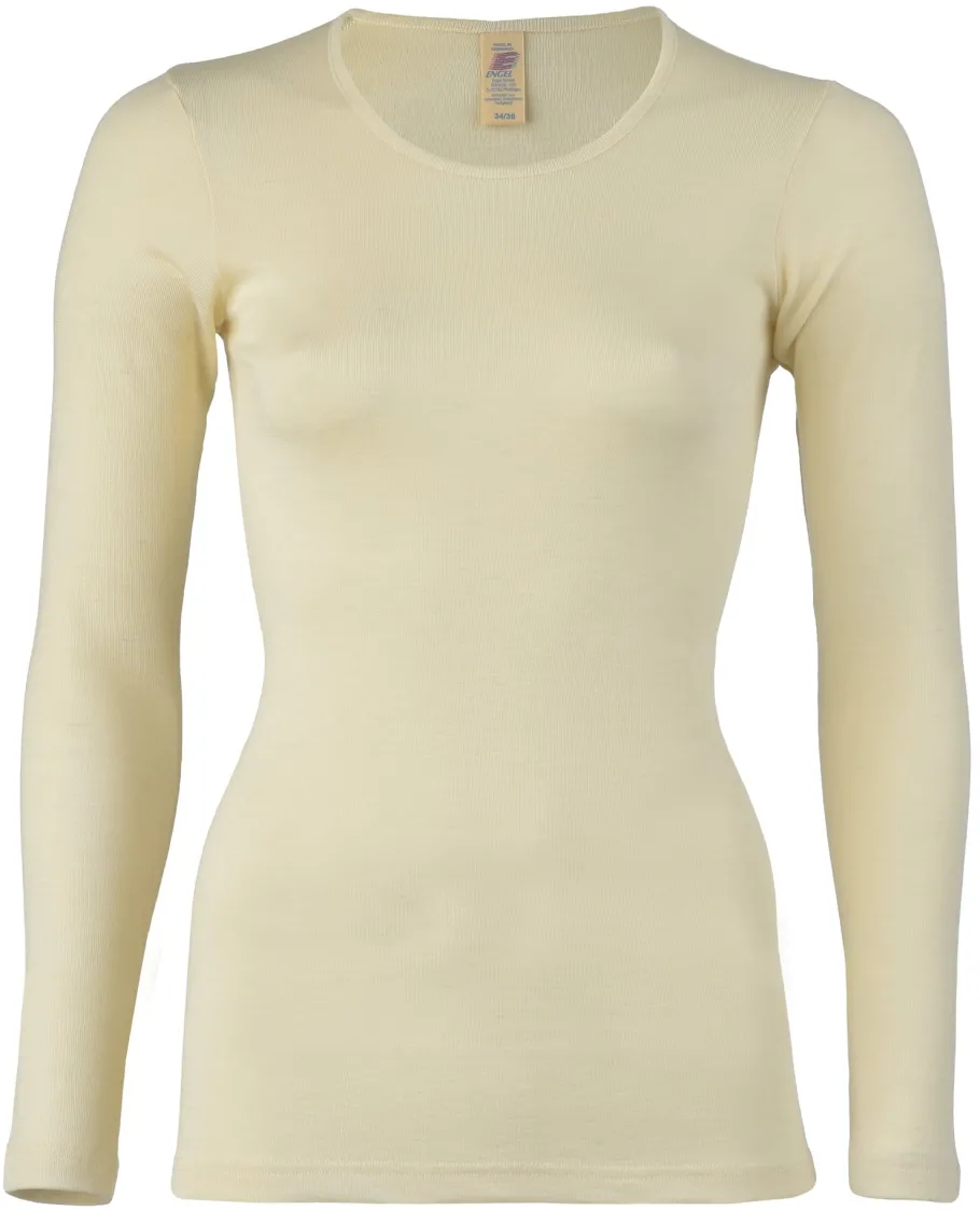 engel_natur_dame__bluse_i_0-2.webp Engel Natur Dame - Bluse i Uld Råhvid^Dame Overdele