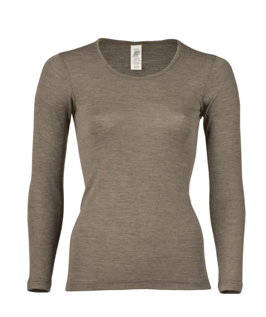 engel_natur_dame__bluse_i_0.webp Engel Natur Dame - Bluse i uld/silke Brun^Dame Overdele