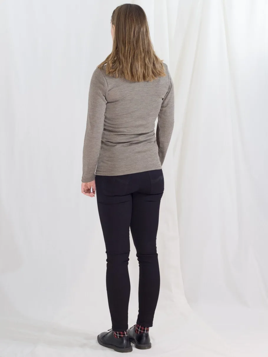 engel_natur_dame__bluse_i_2.webp Engel Natur Dame - Bluse i uld/silke Brun^Dame Overdele