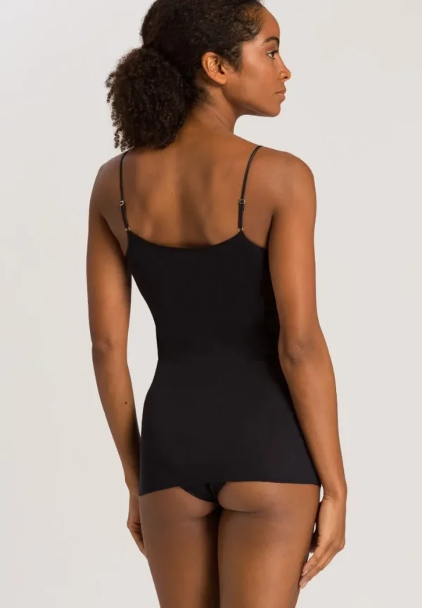Hanro - Spaghetti Top Padded - Cotton Seamless Black^Dame Undertøj