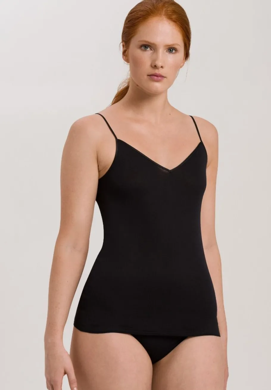 hanro_cotton_seamless_spa_0-2.webp Hanro Cotton Seamless Spaghetti Top Black^Dame Undertøj