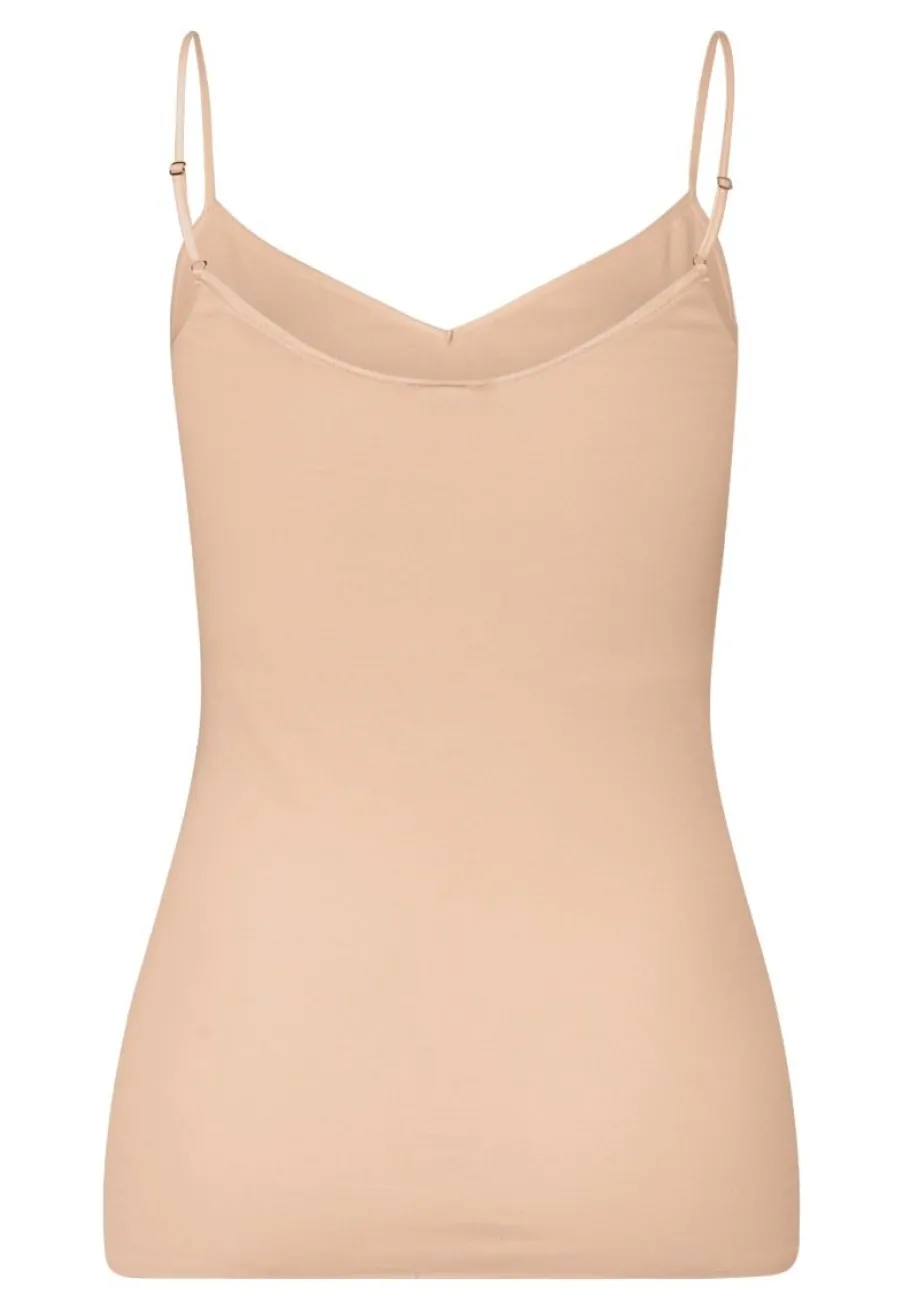 hanro_cotton_seamless_spa_5-1.webp Hanro Cotton Seamless Spaghetti Top Beige^Dame Undertøj
