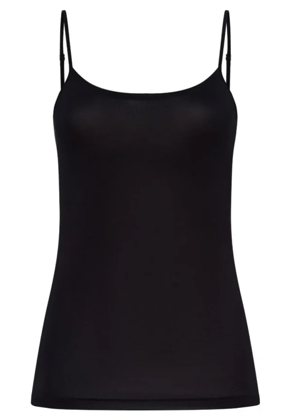 Hanro Soft Touch Spaghetti Top Black^Dame Undertøj