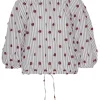 Henrik Vibskov - GAMBIT BLOUSE - GREY WHITE HORSE HEAD STRIPES^Dame Overdele