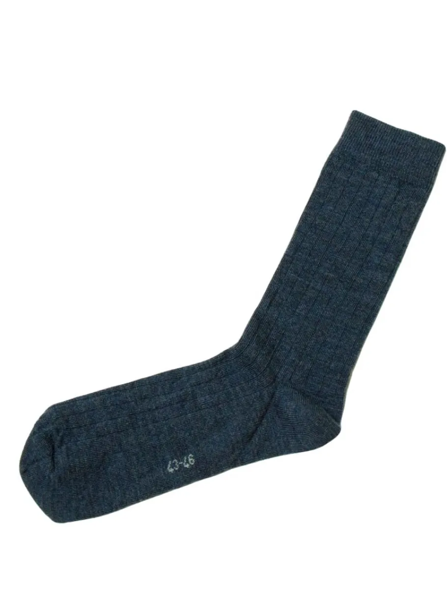 joha_denim_meleret_uldsok_0.webp Joha denim meleret uldsokker i blød merinould^Dame Sokker Og Strømpebukser