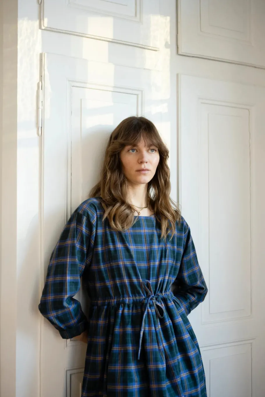 jungle_folk_liv_longsleev_0.webp Jungle Folk Liv Long-sleeved Ruffle Dress Checkered^Dame Kjoler Og Jumpsuits