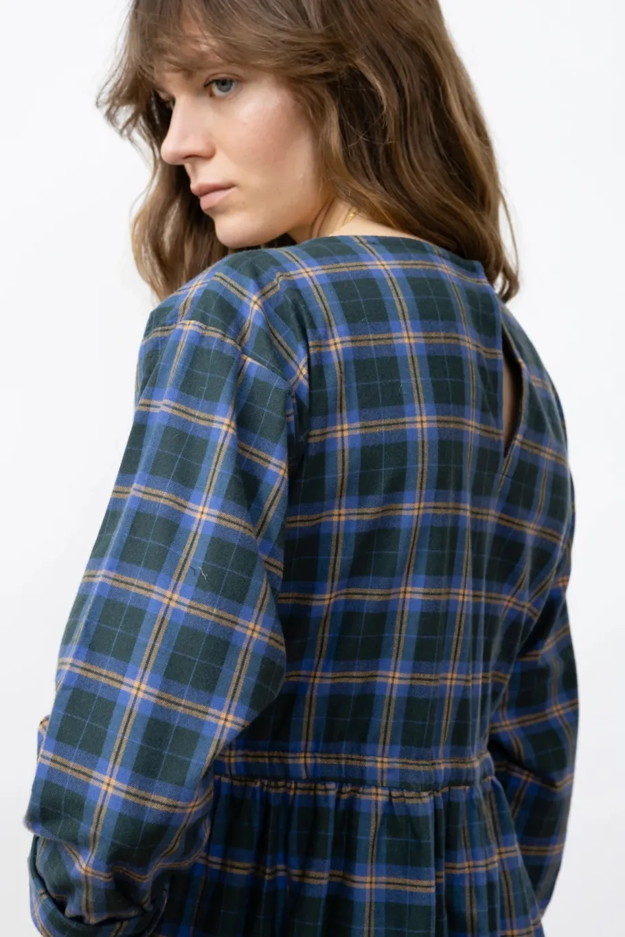 jungle_folk_liv_longsleev_2.webp Jungle Folk Liv Long-sleeved Ruffle Dress Checkered^Dame Kjoler Og Jumpsuits