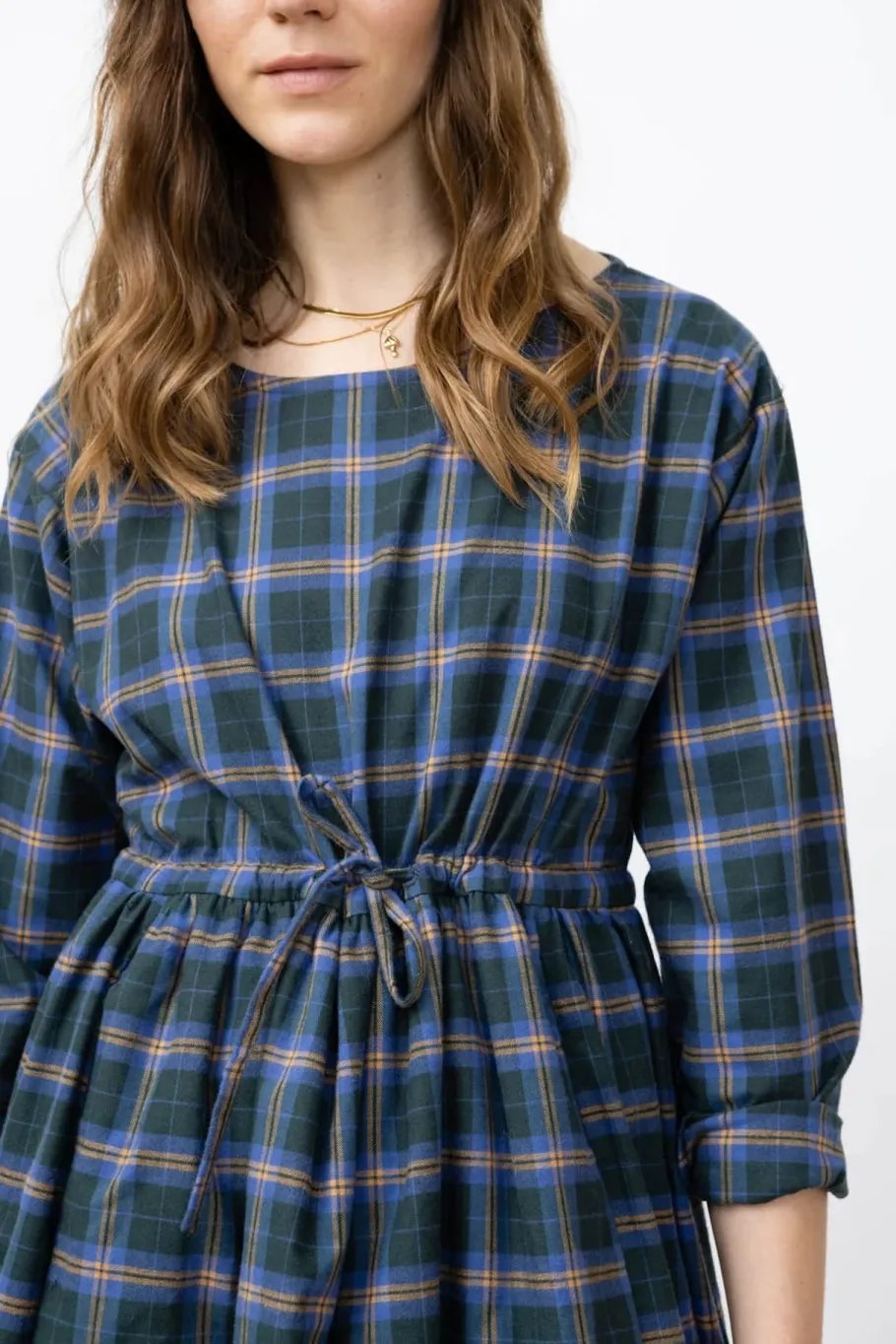 jungle_folk_liv_longsleev_3.webp Jungle Folk Liv Long-sleeved Ruffle Dress Checkered^Dame Kjoler Og Jumpsuits