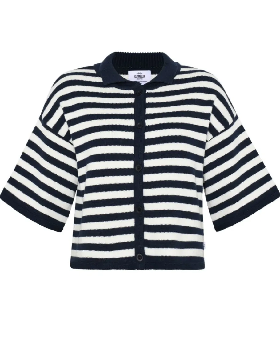 klitmller_layla_stripe_kn_0.webp Klitmøller Collective Klitmøller Layla Stripe Knit Cardigan Navy/Cream^Dame Overdele