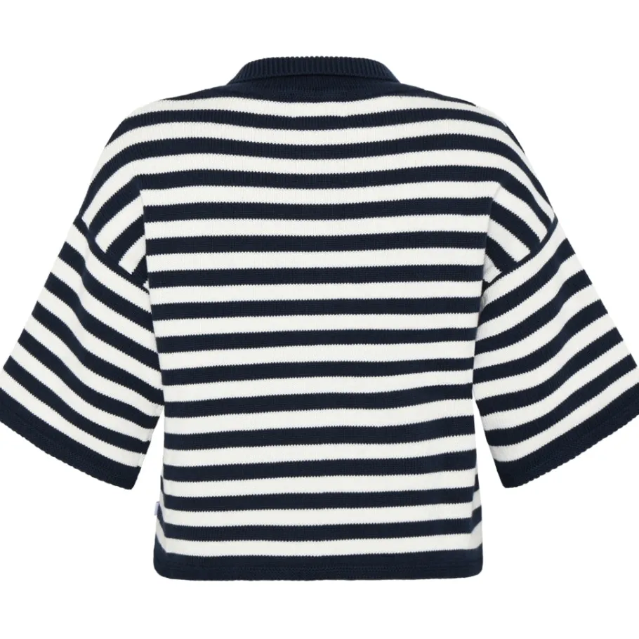 klitmller_layla_stripe_kn_2.webp Klitmøller Collective Klitmøller Layla Stripe Knit Cardigan Navy/Cream^Dame Overdele