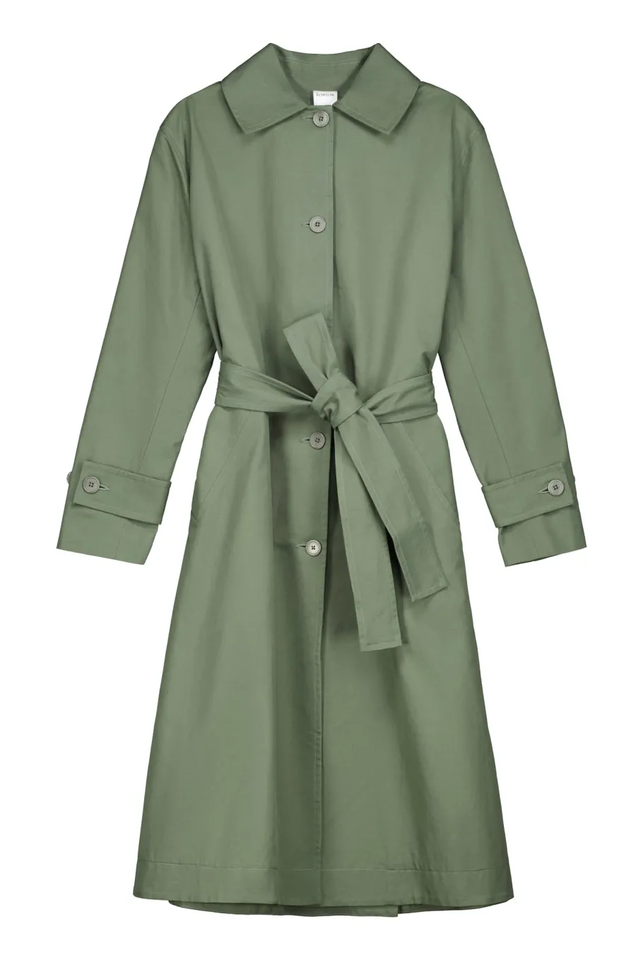 kowtow_cleo_trench_coat_s_1.webp Kowtow Cleo Trench Coat Sage^Dame Overtøj