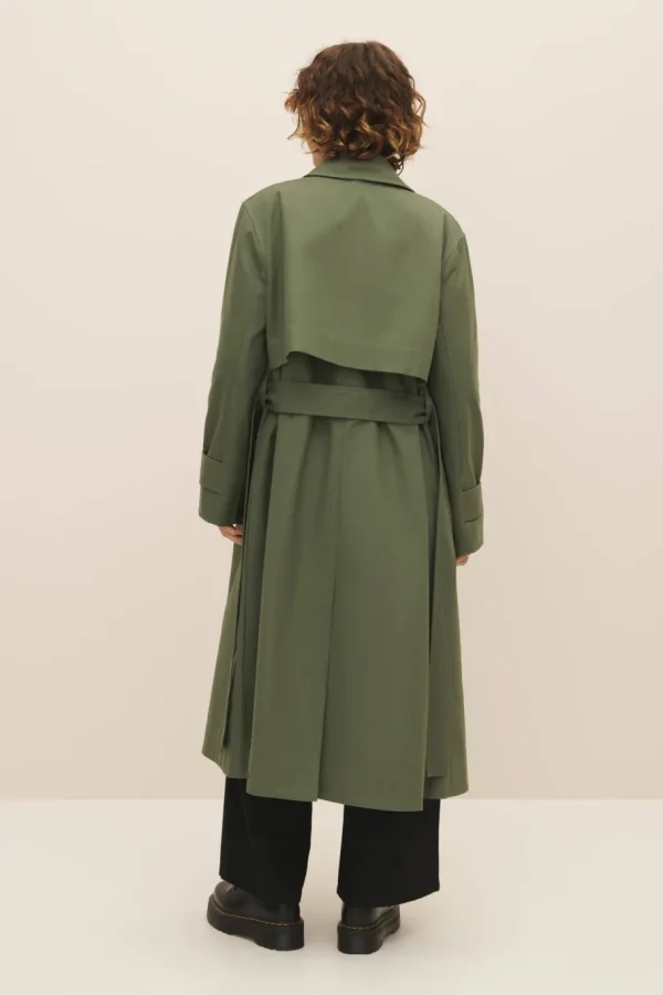 Kowtow Cleo Trench Coat Sage^Dame Overtøj