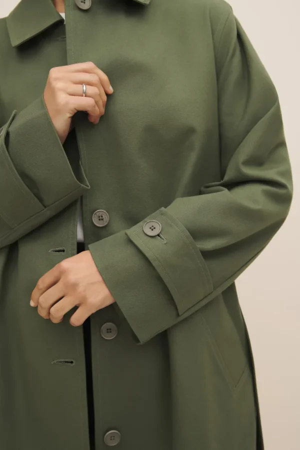Kowtow Cleo Trench Coat Sage^Dame Overtøj