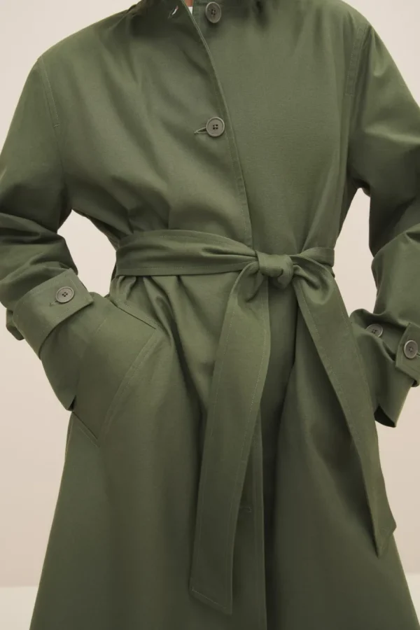 Kowtow Cleo Trench Coat Sage^Dame Overtøj