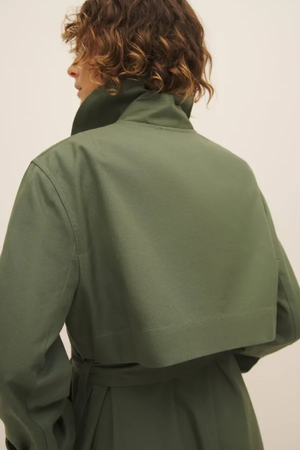 Kowtow Cleo Trench Coat Sage^Dame Overtøj