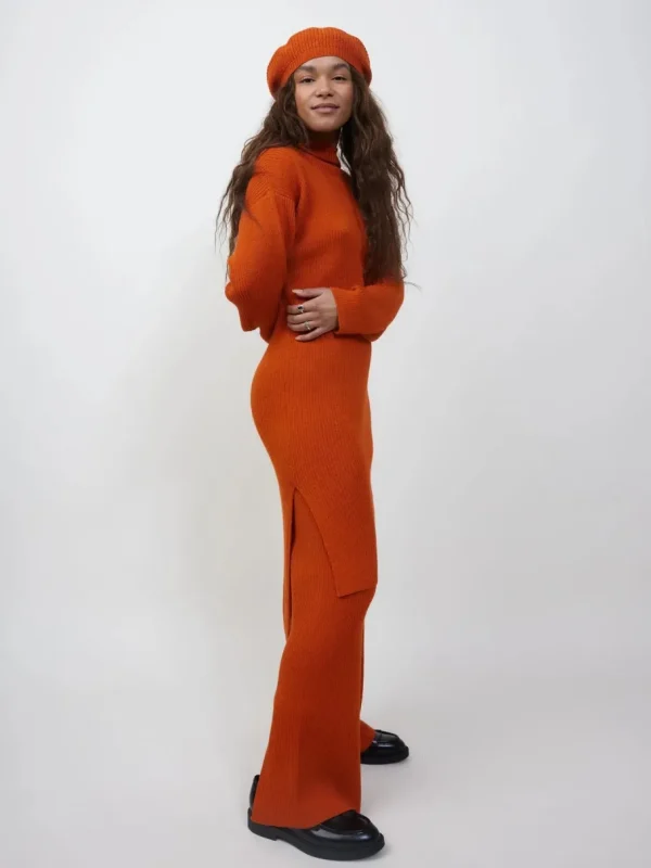 La Femme Rousse - Alpaca Kjole - Carla Dress // Orange Flame^Dame Kjoler Og Jumpsuits