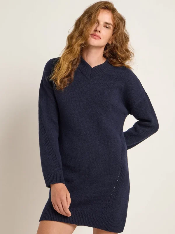 Lanius Mini knit dress (GOTS) - midnight melange^Dame Kjoler Og Jumpsuits