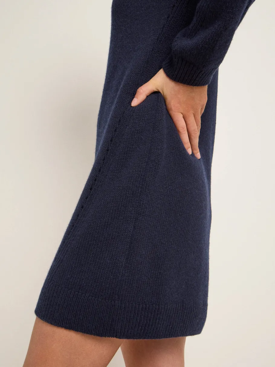 lanius_mini_knit_dress_go_4.webp Lanius Mini knit dress (GOTS) - midnight melange^Dame Kjoler Og Jumpsuits