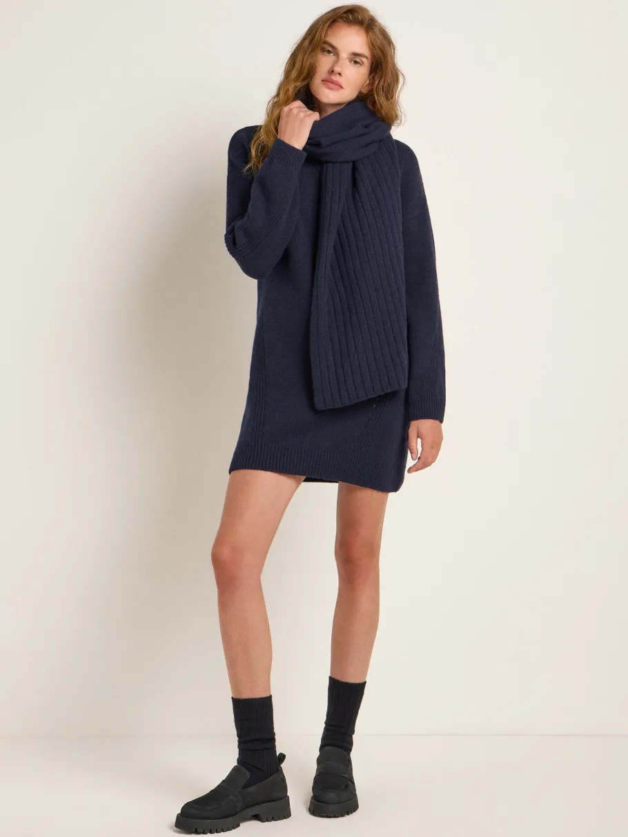 lanius_mini_knit_dress_go_5.webp Lanius Mini knit dress (GOTS) - midnight melange^Dame Kjoler Og Jumpsuits