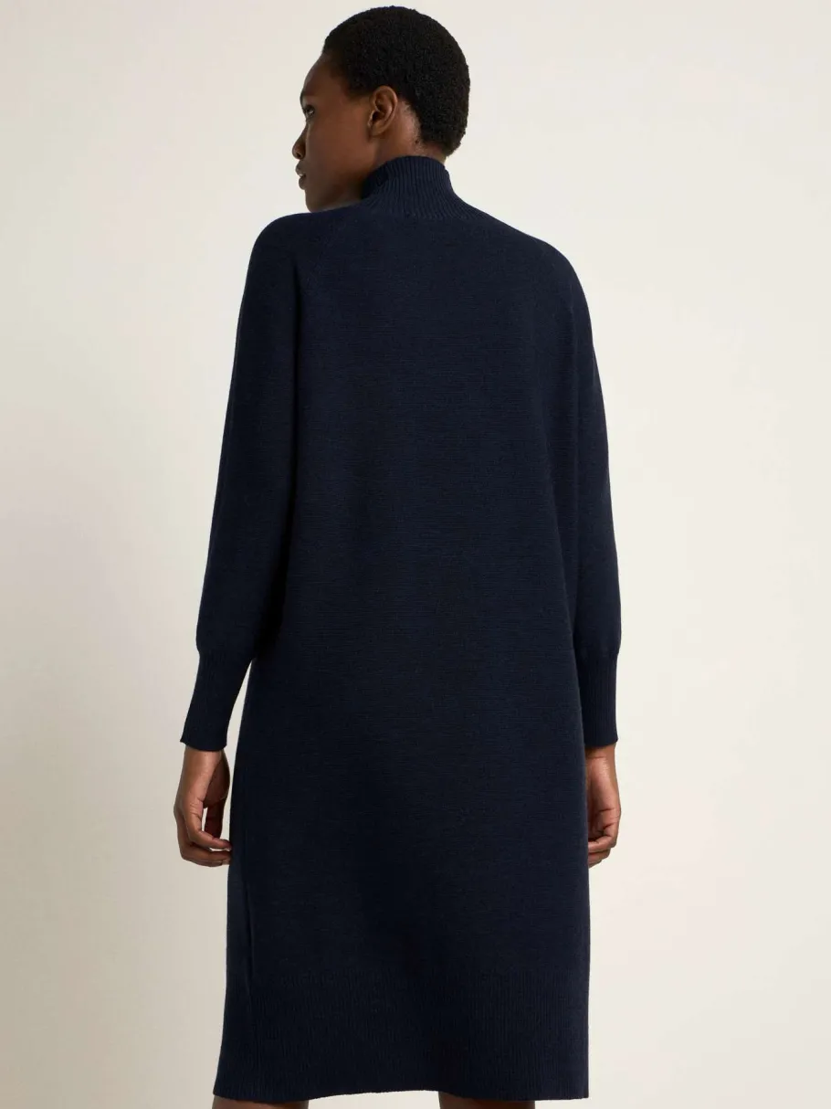 lanius_turtleneck_dress_g_1.webp Lanius Turtleneck dress (GOTS) Midnight Melange^Dame Kjoler Og Jumpsuits