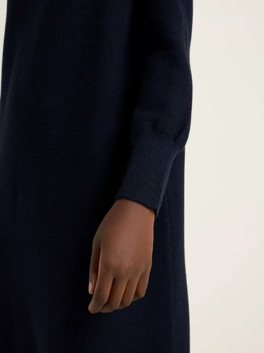 lanius_turtleneck_dress_g_2.webp Lanius Turtleneck dress (GOTS) Midnight Melange^Dame Kjoler Og Jumpsuits