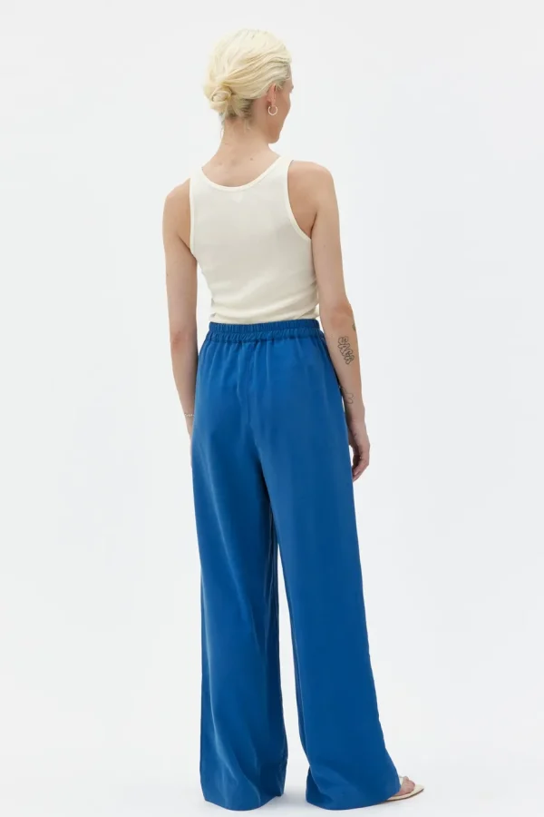 Maska - Thea flowy tencel pants - Medium Blue^Dame Underdele