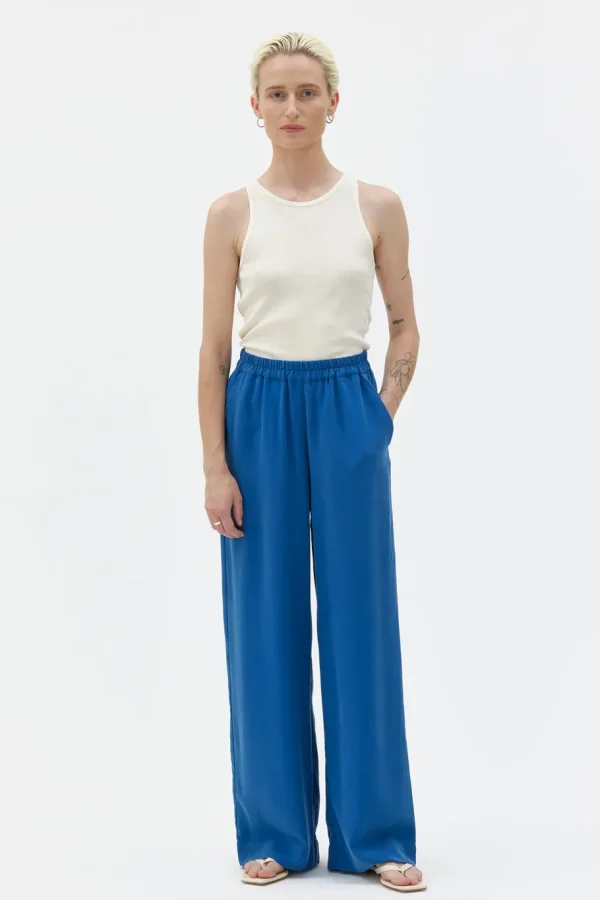 Maska - Thea flowy tencel pants - Medium Blue^Dame Underdele