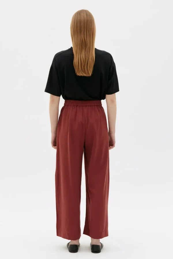 Maska - Thea flowy tencel pants - Brick Red^Dame Underdele